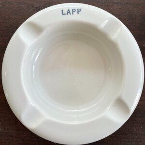 Vintage White Porcelain Insulator Ashtray LAPP Advertising Cigar Cigarette